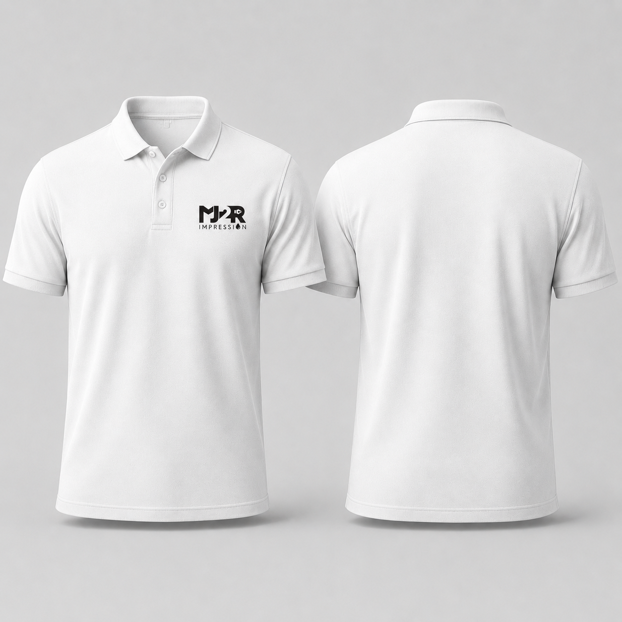 Polo blanc brodé MJ2R Impression